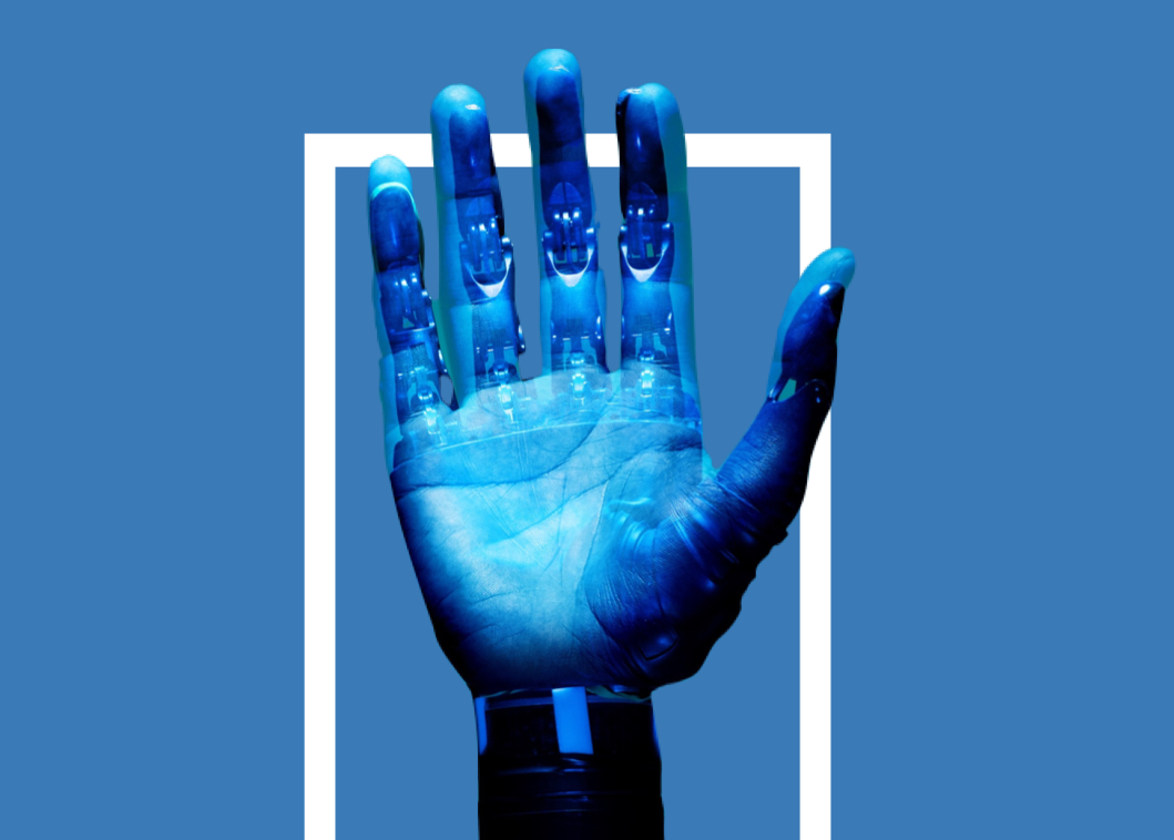 Hand with robotic items