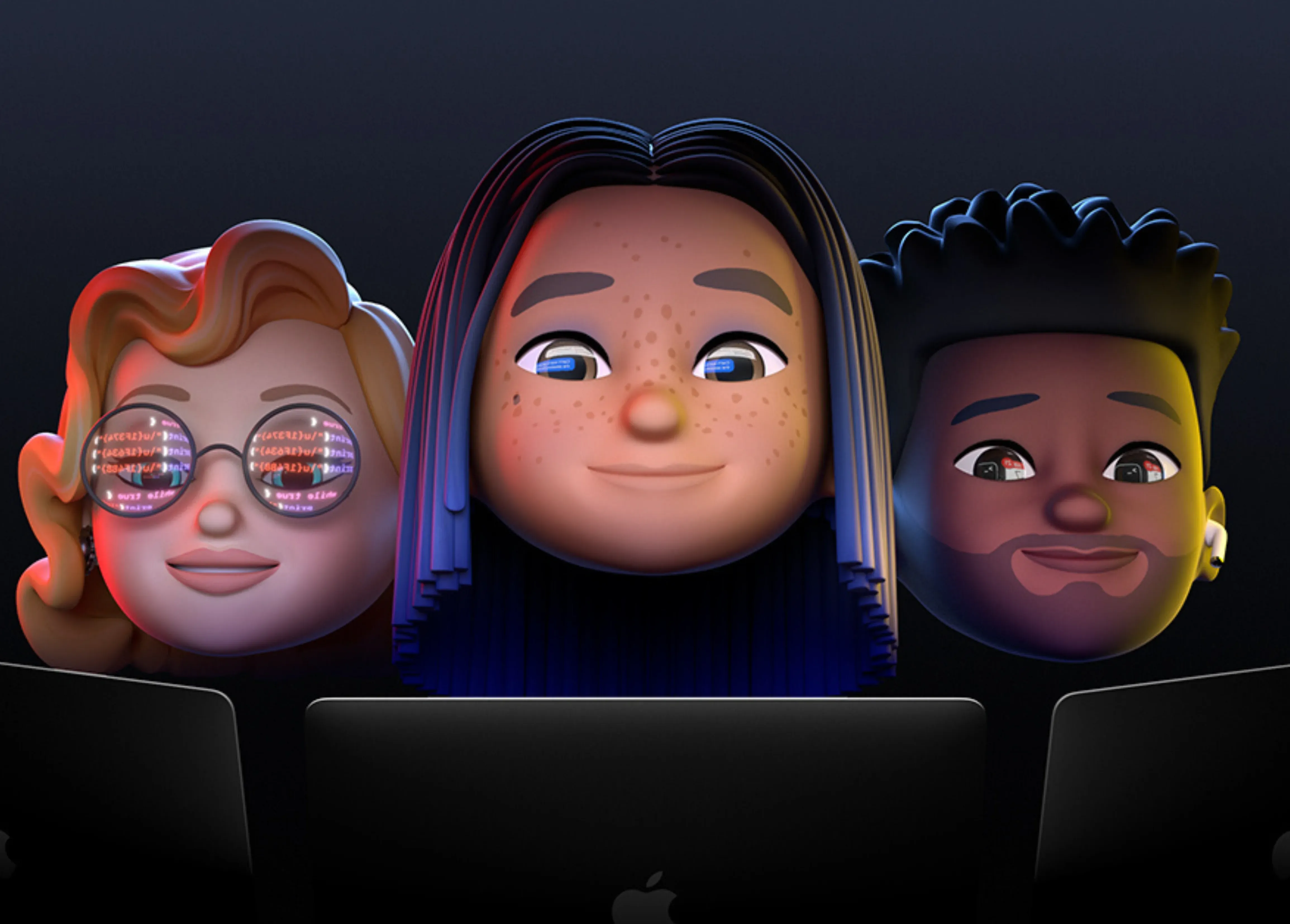 3 Avatars working on the computers