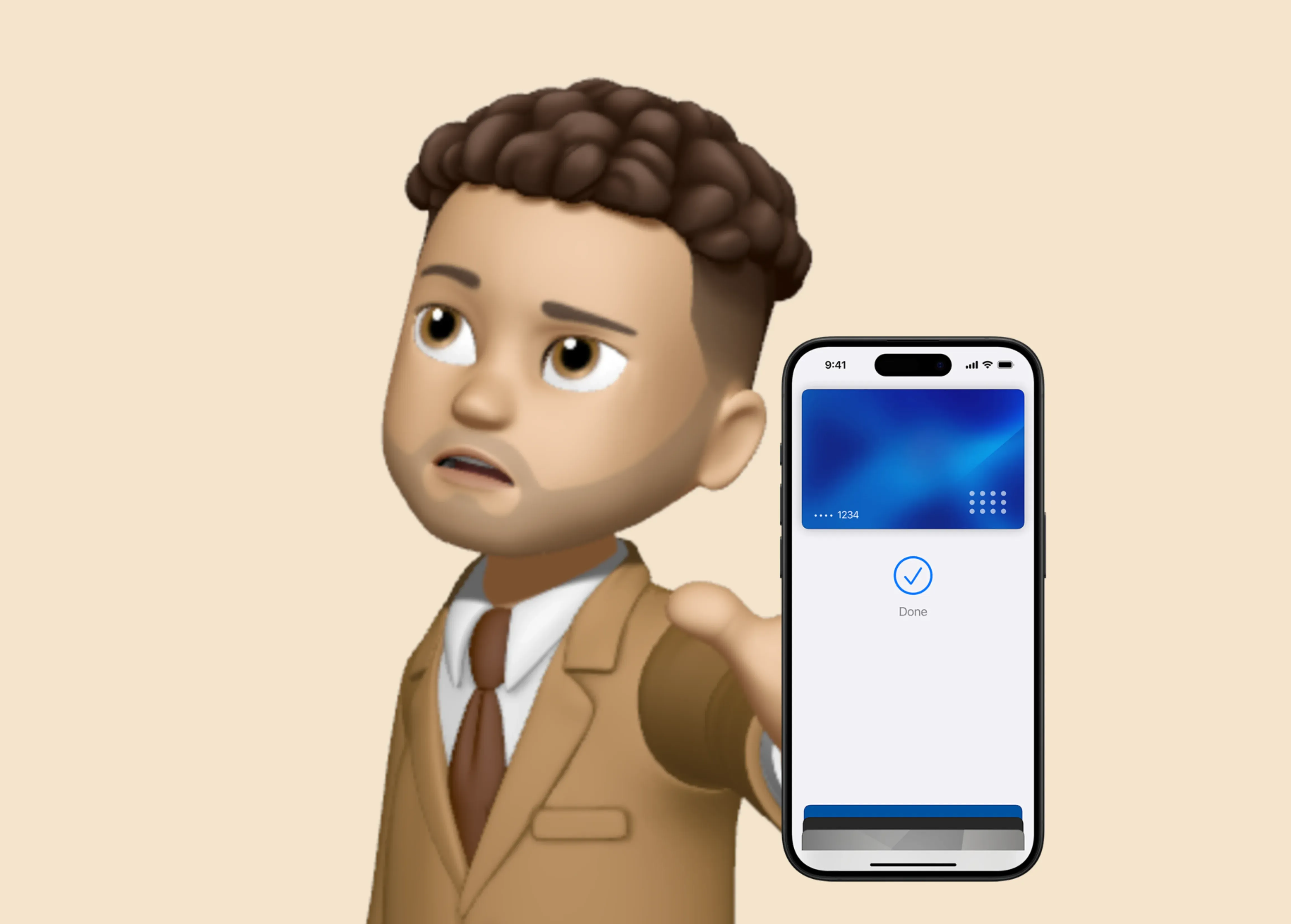 Memoji with an iPhone using Apple Pay