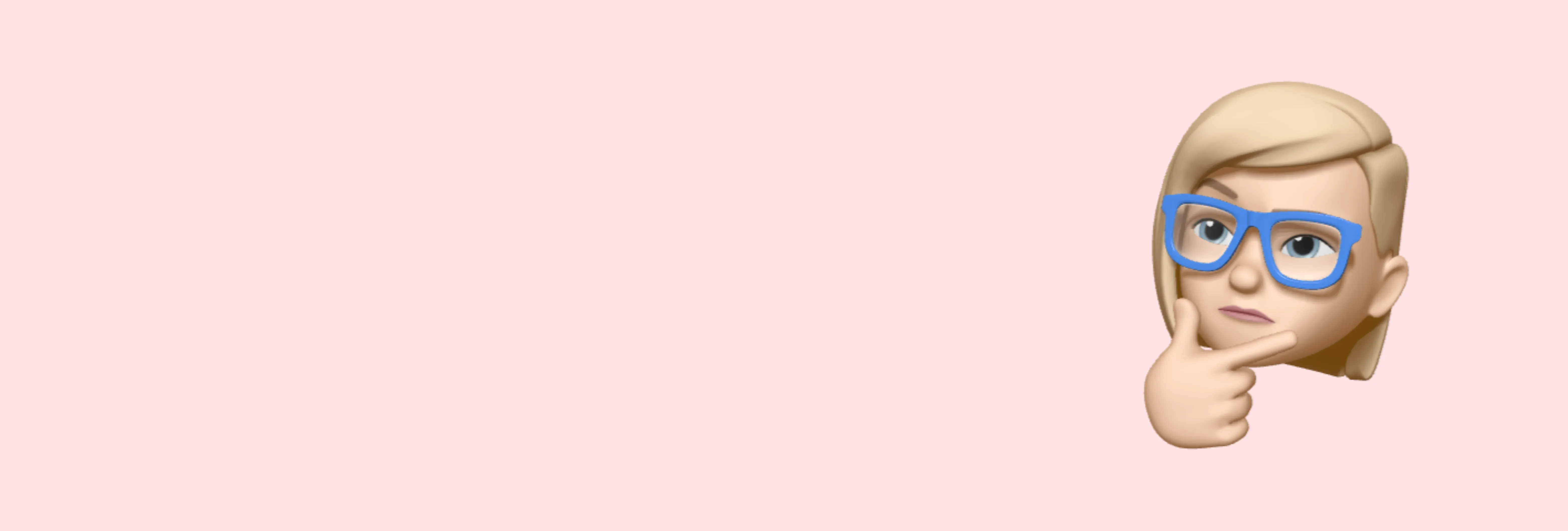 Memoji thinking on a pink background