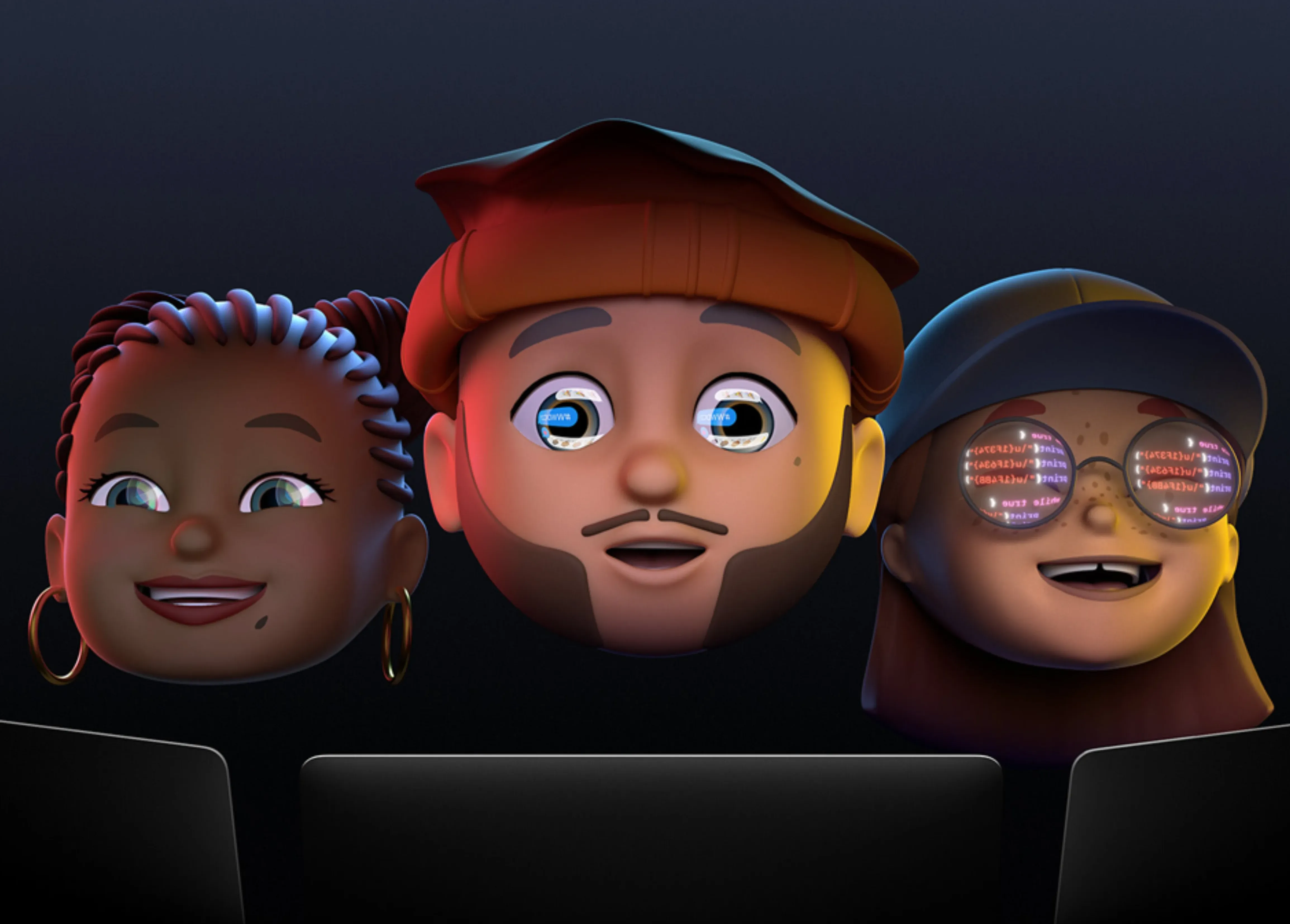 Memoji with screen reflection in eyes