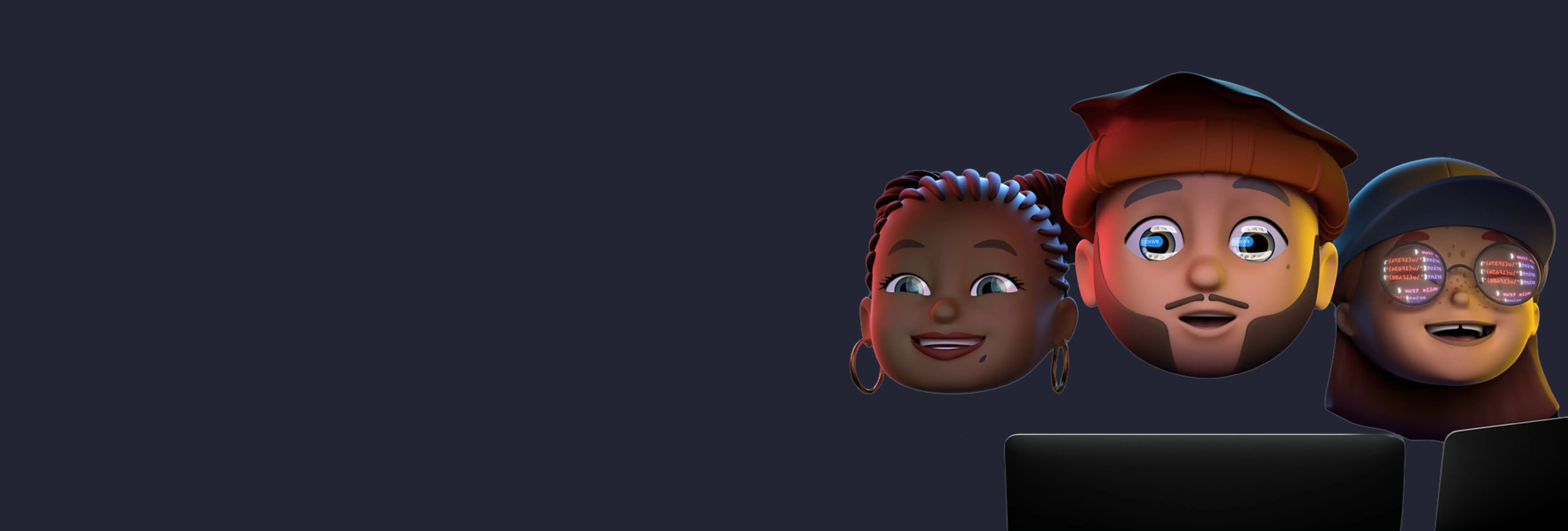 Memoji with screen reflection in eyes