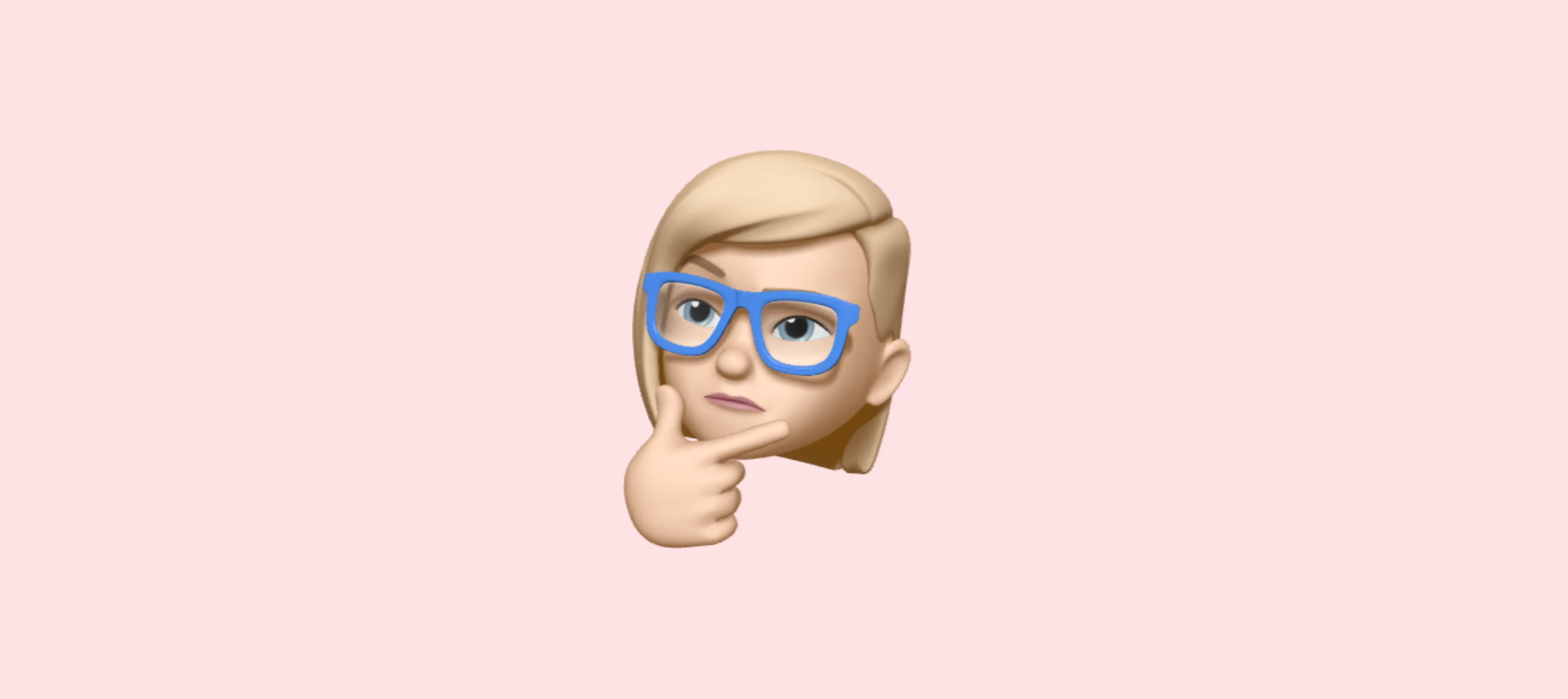 Memoji thinking on a pink background